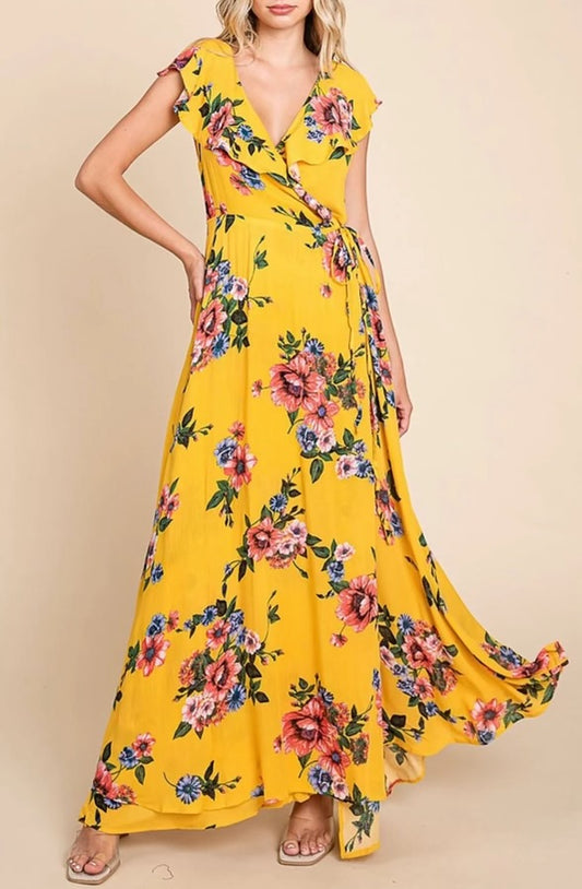 Vestido amarillo flores